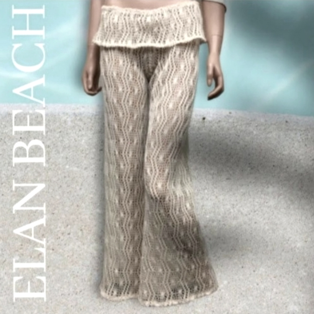 Elam Beach Cream Crochet Pants M